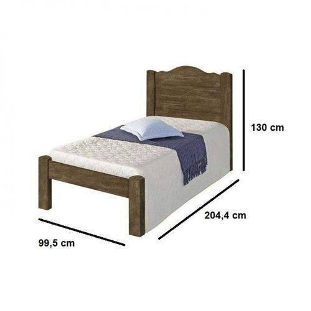 Cama De Solteiro Thalia Castanho Wood- Cambel Móveis Wood - 2