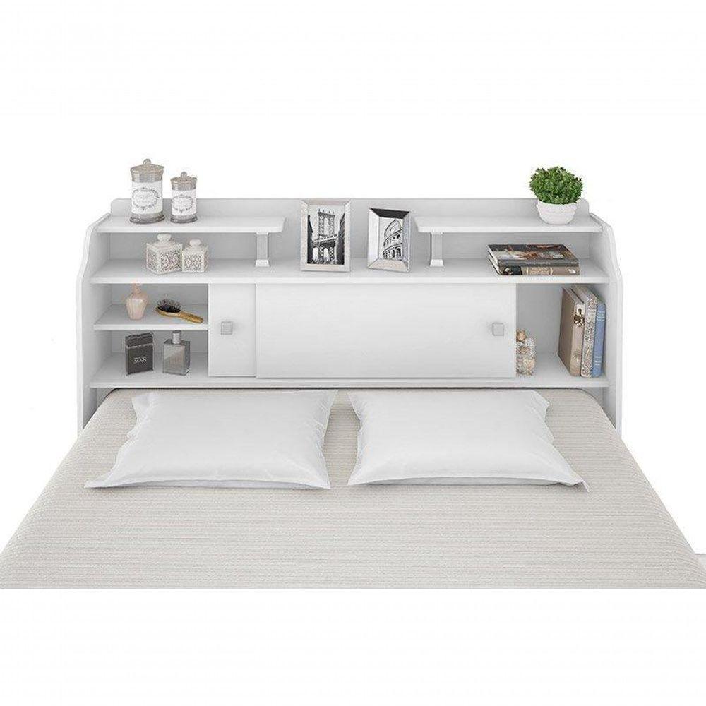 Cabeceira Elisa Casal Framar Box 1,38cm Branco Preto - 3