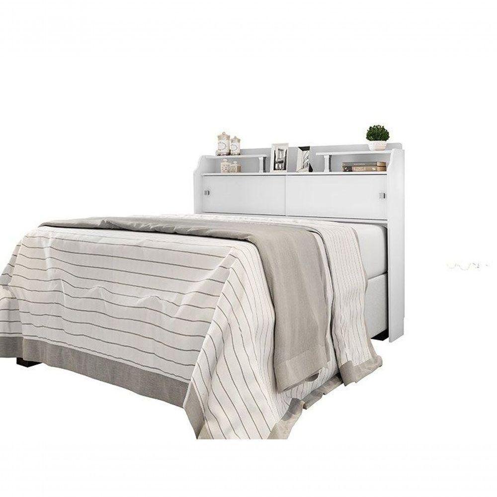 Cabeceira Elisa Casal Framar Box 1,38cm Branco Preto - 6