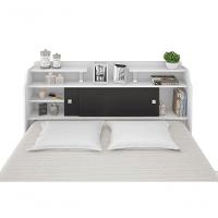 Cabeceira Elisa Casal Framar Box 1,38cm Branco Preto - 8