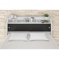 Cabeceira Elisa Casal Framar Box 1,38cm Branco Preto - 9