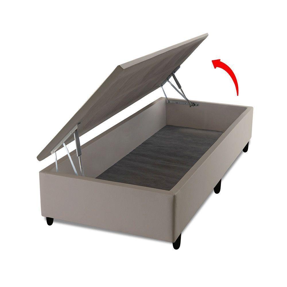 Cama Box Baú Solteiro Hellen Espuma Premium D33 Pillow Top Bege - 3