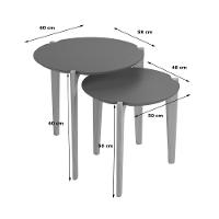 Conj. Mesas Laterais Florida Verde Floresta Freijó Lukaliam - 3