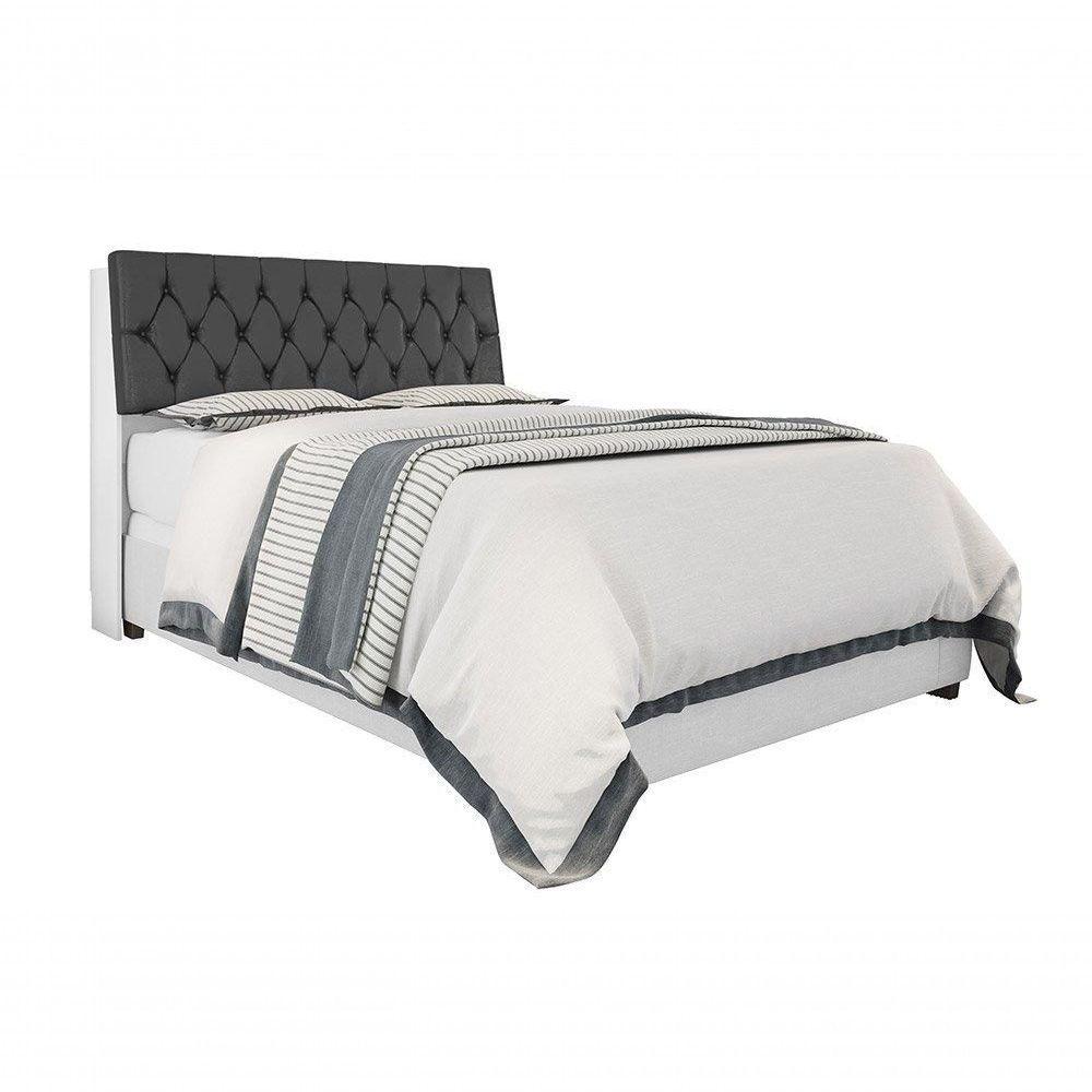 Cabeceira Box Queen 1,58 Isis Branco Com Capitonê Preto - 4