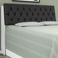 Cabeceira Box Queen 1,58 Isis Branco Com Capitonê Preto - 2