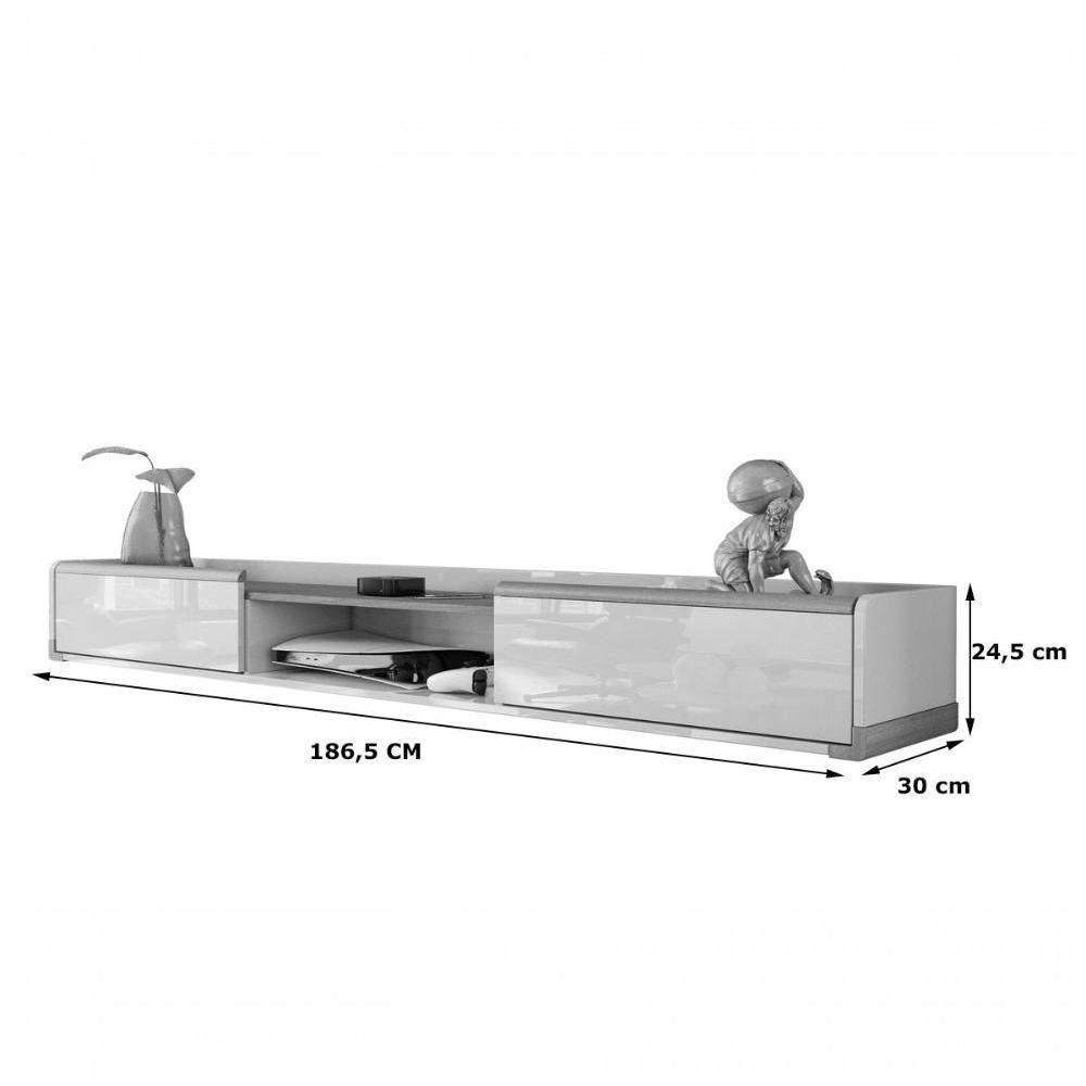 Bancada Suspensa Atlas 1.8 Off White Perolizado Jequitiba 2 Gavetas Lukaliam - 3