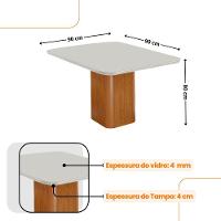 Mesa De Jantar Eloise Canto Copo 4 Cadeiras Isadora Moderna Veludo Capuccino/off White/naturale