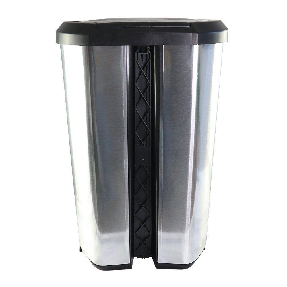 Lixeira Com Pedal Label Prata 10 Litros - 4