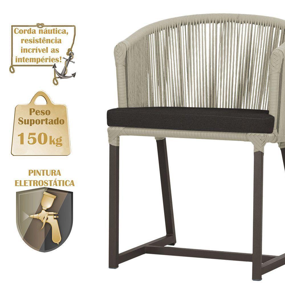 8 Cadeiras De Jantar área Noronha Marrom E9 Trama Original Rami - 2