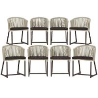 8 Cadeiras De Jantar área Noronha Marrom E9 Trama Original Rami - 1