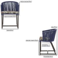 8 Cadeiras De Jantar área Noronha Marrom E6 Trama Original Azul - 2