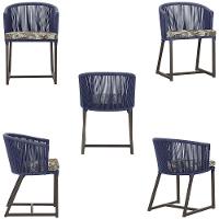 8 Cadeiras De Jantar área Noronha Marrom E6 Trama Original Azul - 5