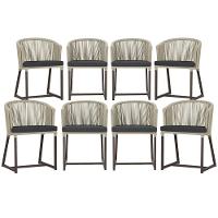 8 Cadeiras De Jantar área Noronha Marrom E11 Trama Original Rami - 1