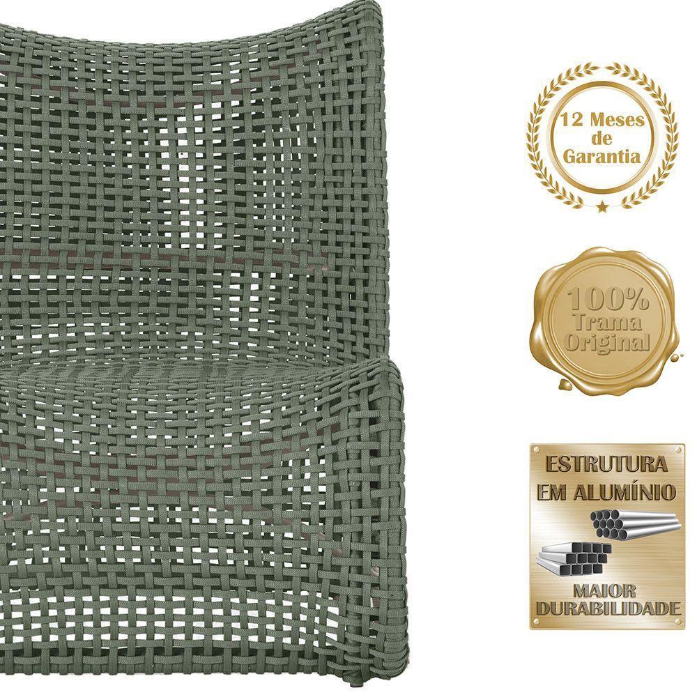 2 Poltronas E Mesa Texas Alumínio Fendi Corda Náutica Trama Verde - 3