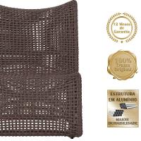 2 Poltronas E Mesa Texas Alumínio Marrom Corda Náutica Trama Marrom - 3