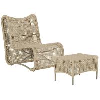 1 Poltrona E Mesa Texas Alumínio Fendi Corda Náutica Trama Rami - 1