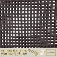 1 Poltrona E Mesa Texas Alumínio Preto Corda Náutica Trama Marrom - 6