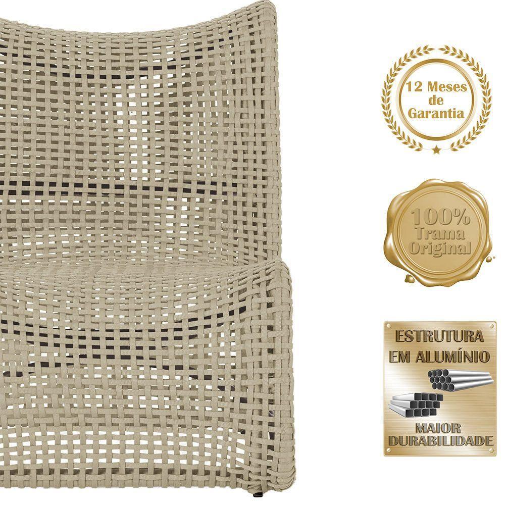 1 Poltrona E Mesa Texas Alumínio Marrom Corda Náutica Trama Rami - 3