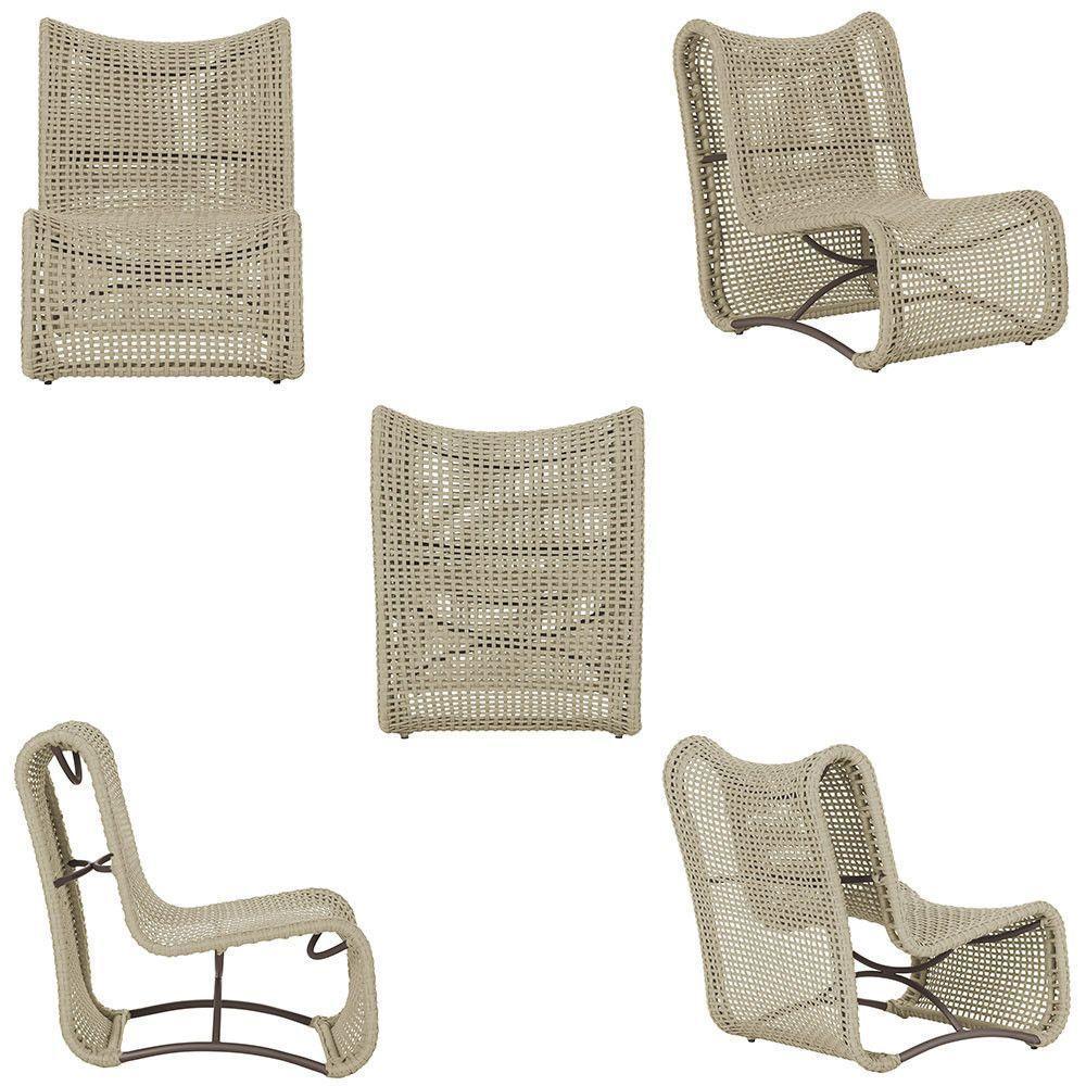 1 Poltrona E Mesa Texas Alumínio Marrom Corda Náutica Trama Rami - 5