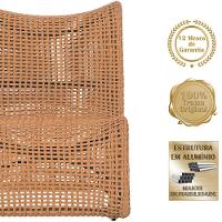 3 Poltronas Texas Em Alumínio Preto Corda Náutica Trama Terra Cota - 2