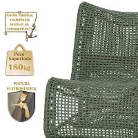 2 Poltronas E Mesa Texas Alumínio Marrom Corda Náutica Trama Verde - 5