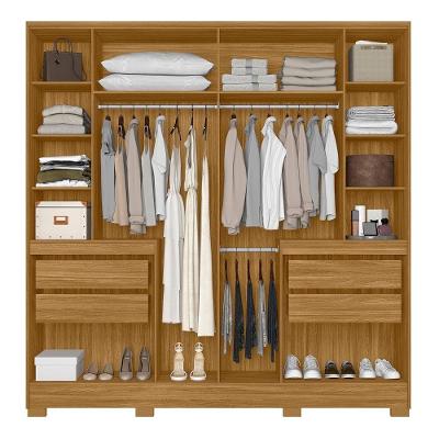 Guarda Roupa Casal Alasca 10 Portas 4 Gavetas Freijó-Off White com Espelho