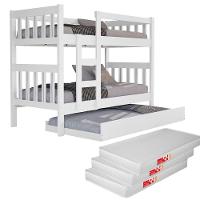 Treliche Auxiliar Branco Adulto Reforçada 100% Mdf Com Colchão Grande Confortável Quarto Compacto - 2