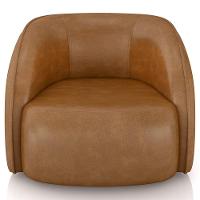 Kit Sofá 4 Lugares Eron 318cm Com Poltrona Giratória Angelina M03 Couríssimo Whisky - Lyam Decor