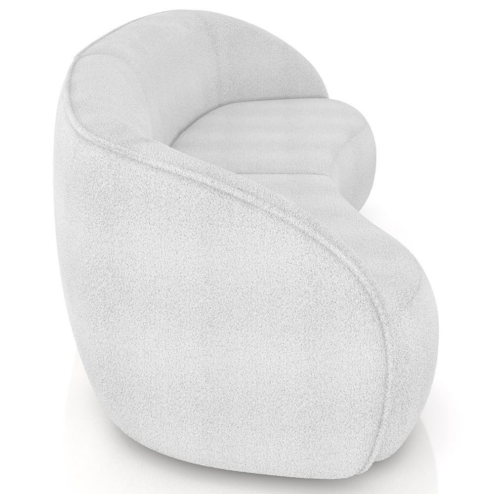 Sofá 4 Lugares Para Sala Living Orgânico 240cm Eron M03 Bouclê Branco - Lyam Decor - 6