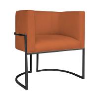 Kit Divã Luna 140cm Lado Esquerdo E 01 Poltrona Base De Ferro Preto Suede Terracota - 2