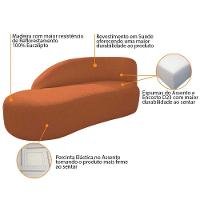 Kit Divã Luna 140cm Lado Esquerdo E 01 Poltrona Base De Ferro Preto Suede Terracota - 7