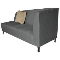 Recamier Heitor 160cm Com Almofada Lado Esquerdo Sintético Cinza Bege - 5