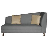 Recamier Heitor 140cm Com Almofada Lado Esquerdo Sintético Cinza Bege