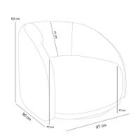 Kit Sofá 4 Lugares Eron 240cm Com Poltrona Giratória Angelina M03 Bouclê Branco - Lyam Decor - 8