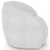 Kit Sofá 4 Lugares Eron 240cm Com Poltrona Giratória Angelina M03 Bouclê Branco - Lyam Decor - 10