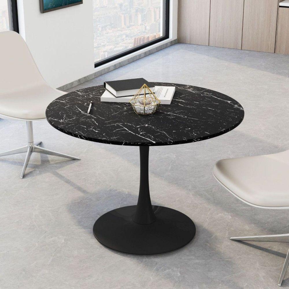 Mesa De Jantar Tulipa Saarinen Redonda 150 Cm Mármore Nero - 3