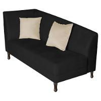 Recamier Heitor 160cm Com Almofada Lado Direito Sintético Preto Bege - 1