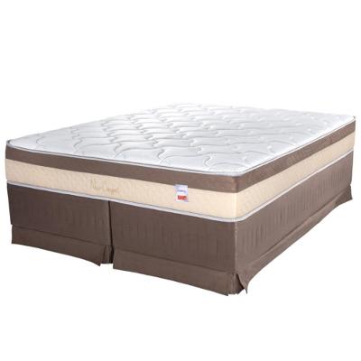 Cama Box Queen Cristalflex New Confort 158x198x65cm Molas Ensacadas Branco Marrom