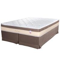 Cama Box Queen Cristalflex New Confort 158x198x65cm Molas Ensacadas Branco Marrom - 1