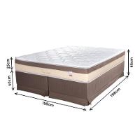 Cama Box Queen Cristalflex New Confort 158x198x65cm Molas Ensacadas Branco Marrom - 2