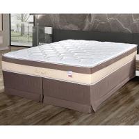 Cama Box Queen Cristalflex New Confort 158x198x65cm Molas Ensacadas Branco Marrom - 3