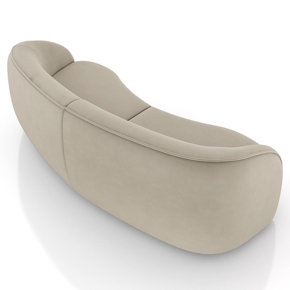 Sofá 4 Lugares Para Sala Living Orgânico 288cm Eron M03 Veludo Bege - Lyam - 7