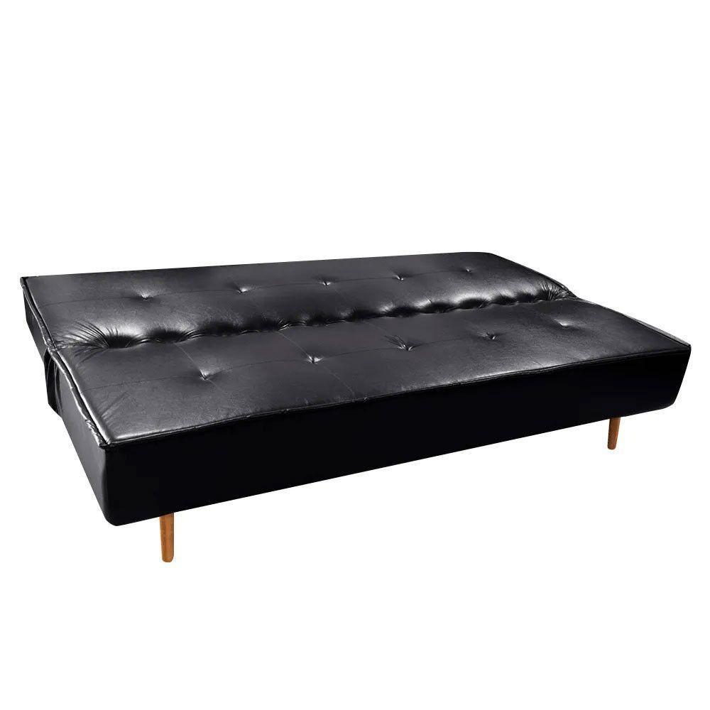 Sofá Cama Silver 3 Lugares 1,92 Shop Das Cabeceiras Preto - 3