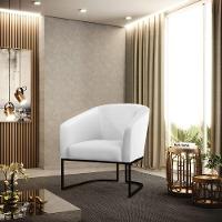 Cadeira Sala De Jantar Industrial Preto Kit 2 Stella Sintético D03 - D\'rossi Cor Branco - 3