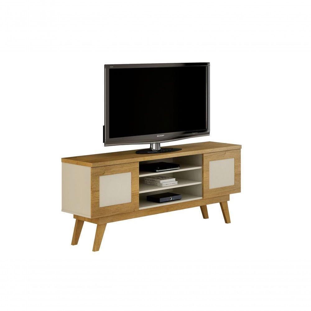 Rack Para Tv Até 65" 2 Portas Cinamomo/off White - 1
