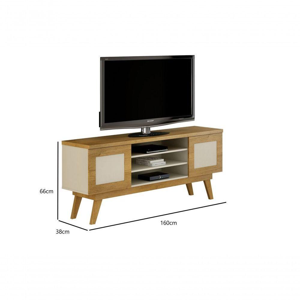 Rack Para Tv Até 65" 2 Portas Cinamomo/off White - 3