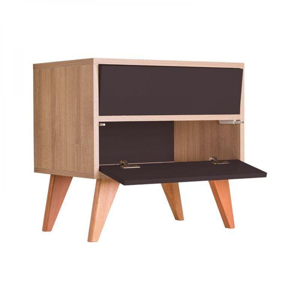 Sapateira Vicenza Carvalho E Grafite 60 X 40cm - 5