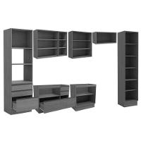 Kit Cozinha Modulada 8 Peças Maxxi 3 Aéreos + 2 Balcões + 1 Complemento+ 2 Paneleiros C8p45 Canela