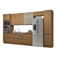 Kit Cozinha Modulada 8 Peças Maxxi 3 Aéreos + 2 Balcões + 1 Complemento+ 2 Paneleiros C8p45 Canela - 5
