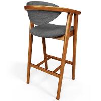 Kit 02 Banquetas Alta Cozinha Bancada Bar Sala De Jantar Fixa Cecília L02 Linho Cinza Escuro